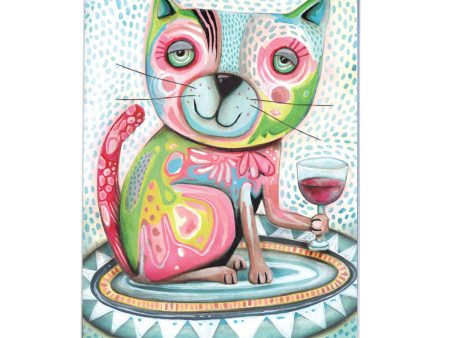 Cat Wine Compact Mirror Hot on Sale