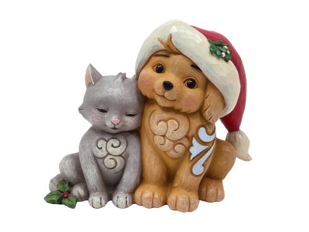 Kitten with Puppy in Santa Hat Online Sale