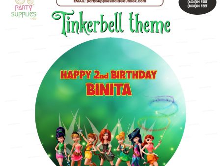 Tinker Bell Theme Premium Round Backdrop Online Sale