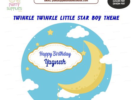 Twinkle Twinkle Little Star Boy Theme Customized Round Backdrop Online Sale