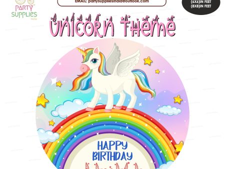 Unicorn Theme Customized Round Backdrop Online now