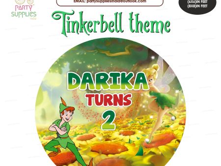 Tinker Bell Theme Personalized Round Backdrop For Discount