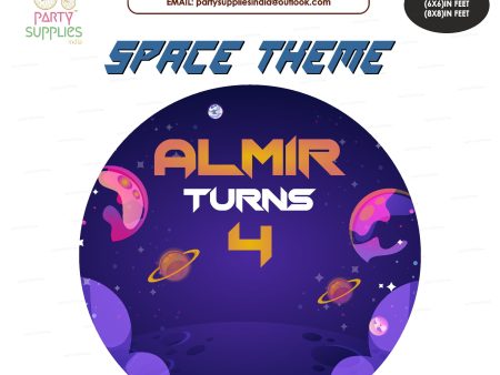 Space Theme Personalized Round Backdrop Sale