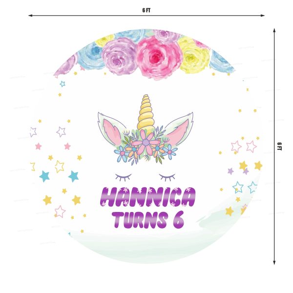 Unicorn Theme Personalized Round Backdrop Hot on Sale