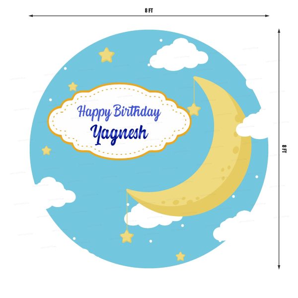 Twinkle Twinkle Little Star Boy Theme Customized Round Backdrop Online Sale