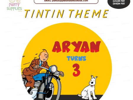 Tintin Theme Personalized Round Backdrop Online Hot Sale