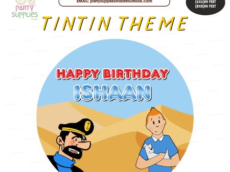 Tintin Theme Customized Round Backdrop Online now