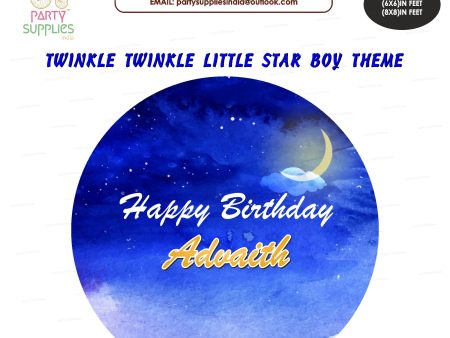 Twinkle Twinkle Little Star Boy Theme Round Backdrop Online Sale