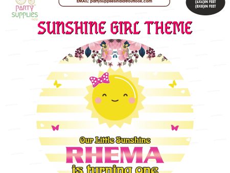 Sunshine Theme Girl Personalized Round Backdrop Hot on Sale