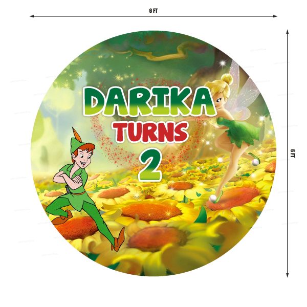 Tinker Bell Theme Personalized Round Backdrop For Discount