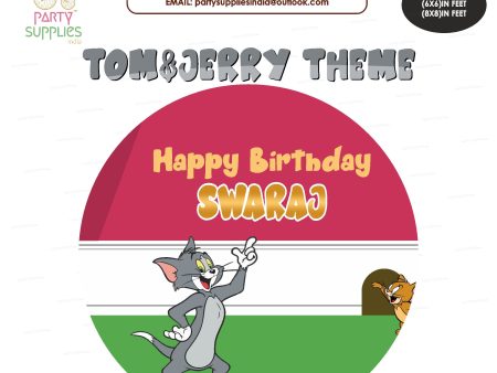 Tom & Jerry Theme Customized Round Backdrop Online