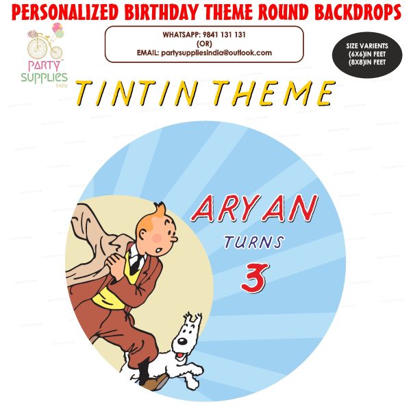 Tintin Theme Round Backdrop Sale