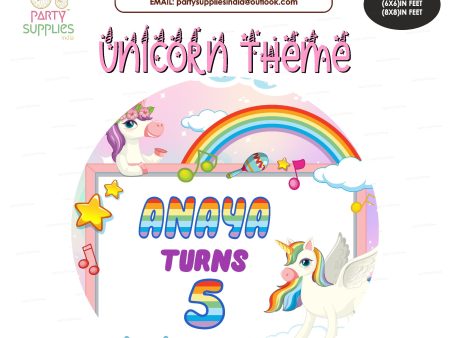 Unicorn Theme Round Backdrop Online Sale