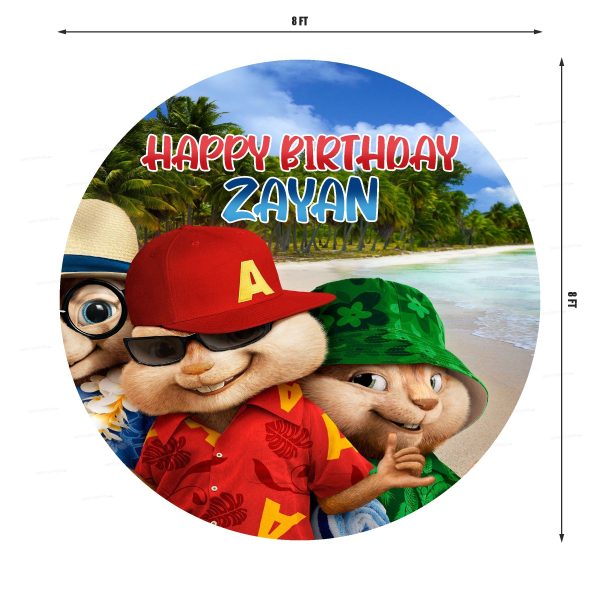 Alvin and Chipmunks Theme Customized Round Backdrop Supply