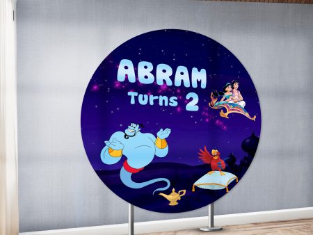 Aladdin Theme Personalized Round Backdrop Cheap