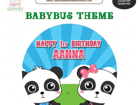 Baby Bus Theme Round Customized Backdrop Online Hot Sale