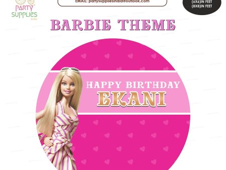 Barbie Theme Round Backdrop For Cheap