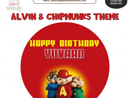 Alvin and Chipmunks Theme Personalized Round Backdrop Cheap