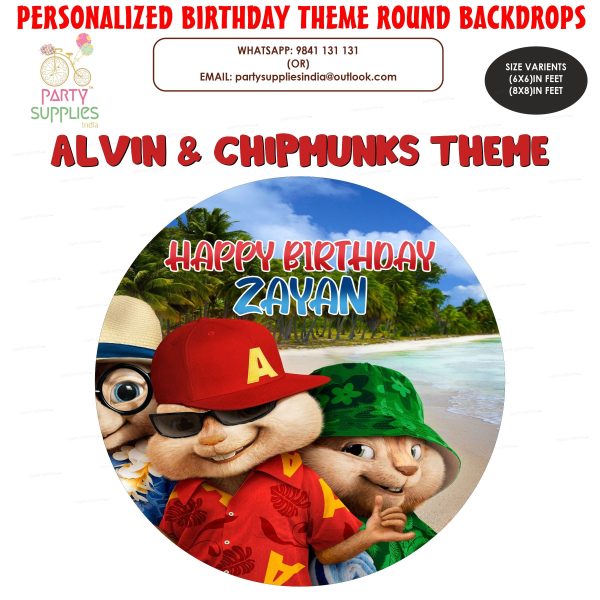 Alvin and Chipmunks Theme Customized Round Backdrop Supply