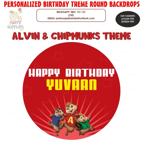 Alvin and Chipmunks Theme Premium Round Backdrop Cheap