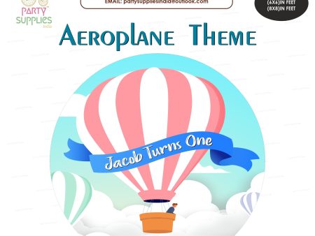 Aeroplane Theme Round Backdrop Supply