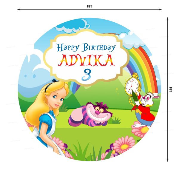 Alice in Wonderland Personalized Round Backdrop Online now