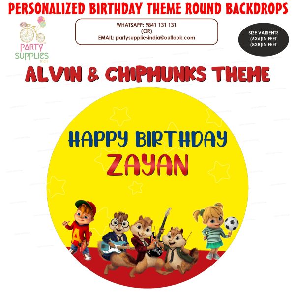 Alvin and Chipmunks Theme Classic Round Backdrop Cheap