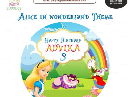 Alice in Wonderland Personalized Round Backdrop Online now